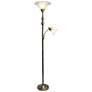 Elegant Designs Mother Daughter 71" High Brass 2-Light Floor Lamp