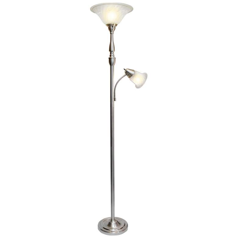 Image 2 Elegant Designs Mother Daughter 71 inch Nickel 2-Light Floor Lamp