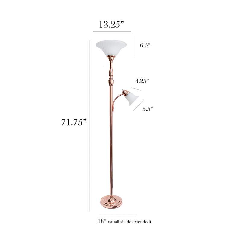 Image 7 Elegant Designs Mother Daughter 71" Rose Gold 2-Light Floor Lamp more views