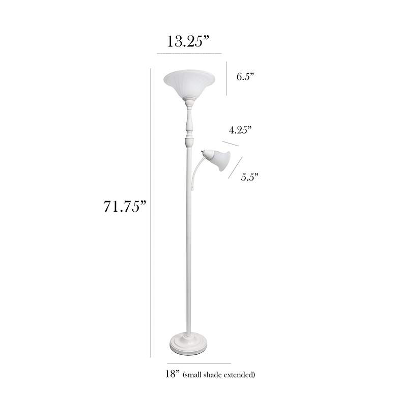 Image 7 Elegant Designs Mother Daughter 71 inch White 2-Light Floor Lamp more views