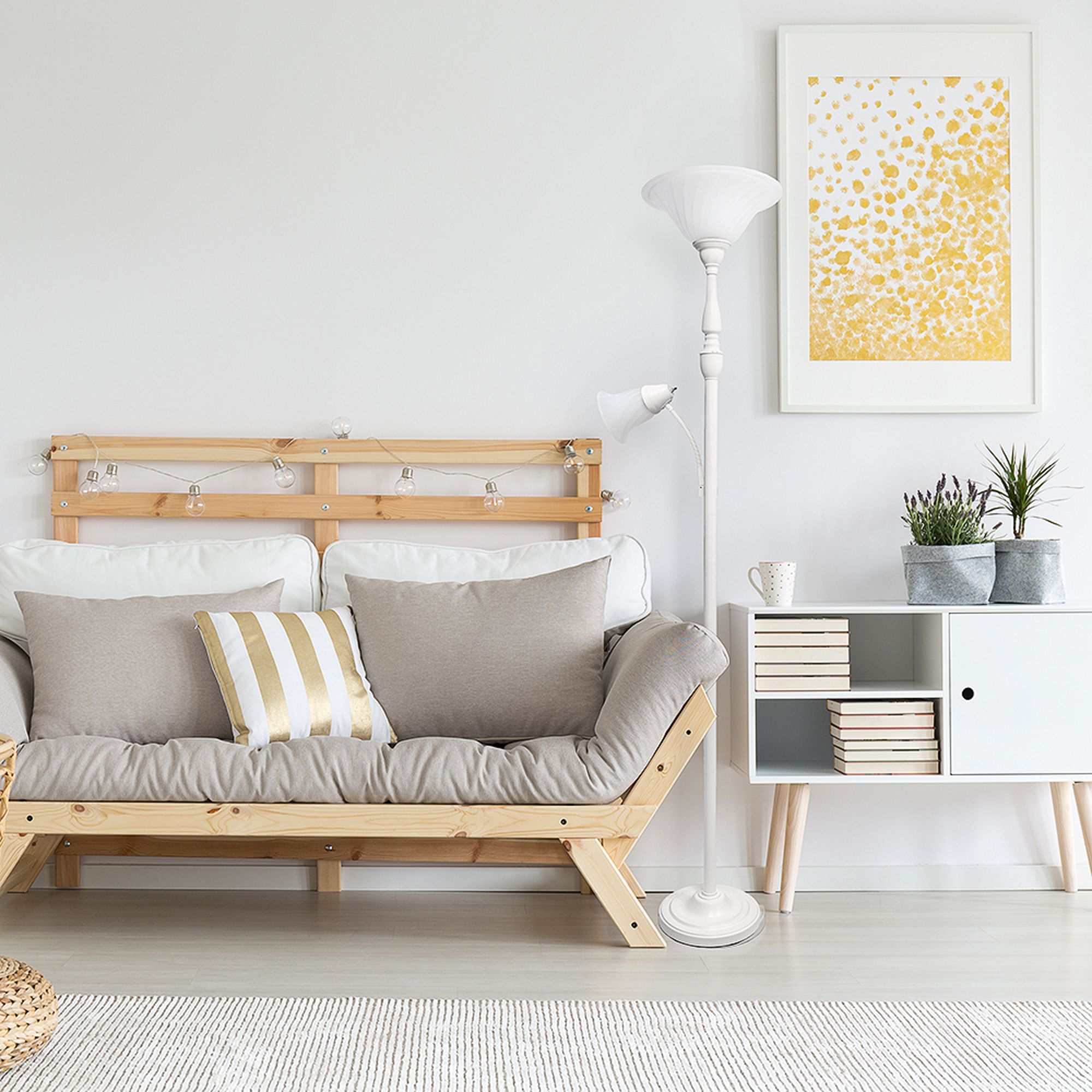 Elegant Designs Mother Daughter 71" White 2-Light Floor Lamp