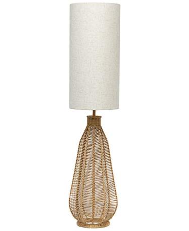 Elegant Designs Natural Paper Rope Rattan Wicker Floor Lamp