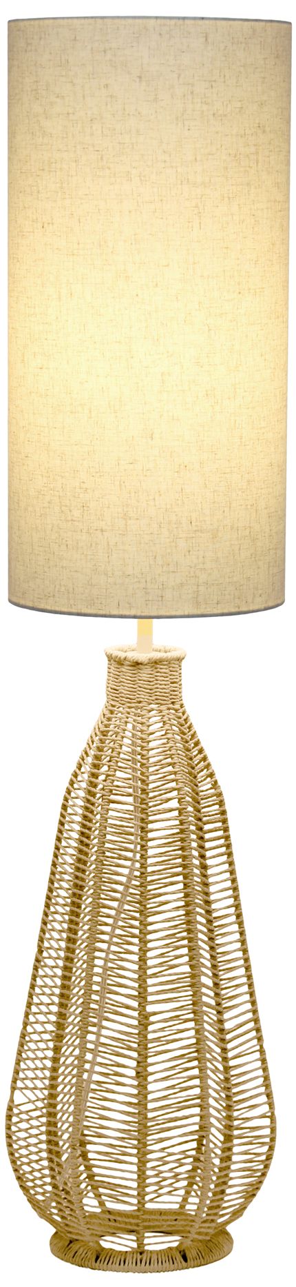 Image 3 Elegant Designs Natural Paper Rope Rattan Wicker Floor Lamp more views
