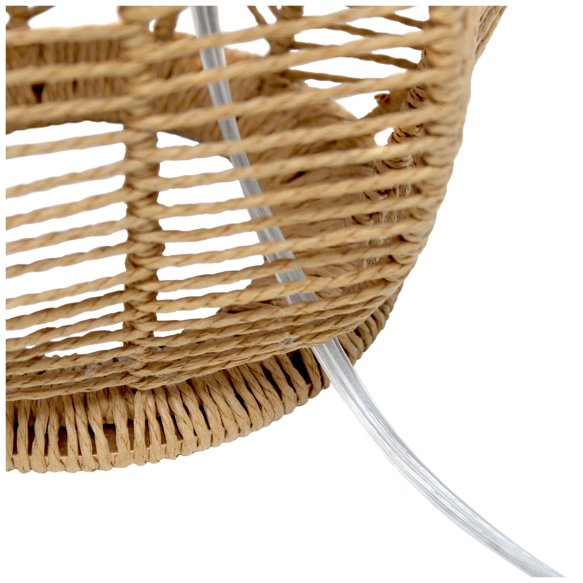 Elegant Designs Natural Paper Rope Rattan Wicker Floor Lamp