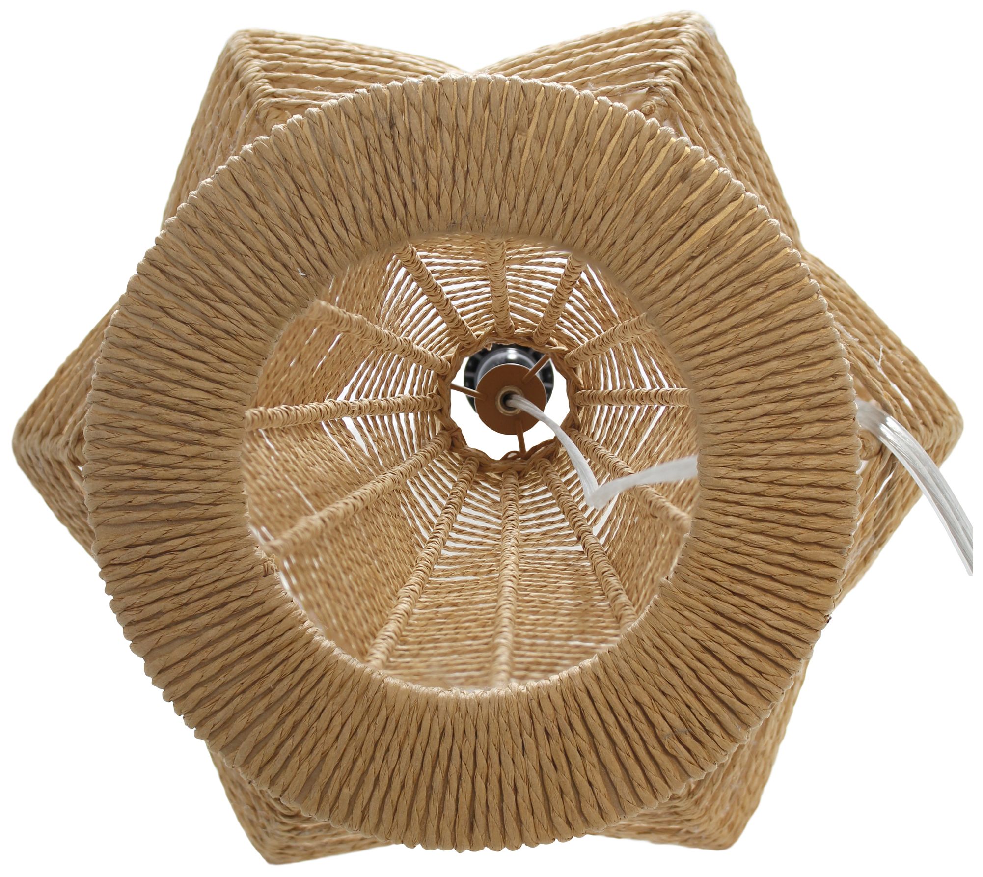 Elegant Designs Natural Paper Rope Rattan Wicker Floor Lamp