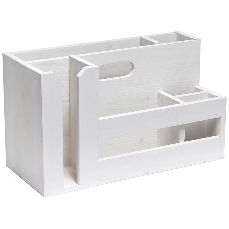 Image 1 Elegant Designs Pantry Picks Flatware and Utensils Caddy, White Wash