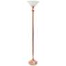 Elegant Designs Rose Gold Metal Torchiere Floor Lamp