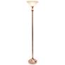 Elegant Designs Rose Gold Metal Torchiere Floor Lamp