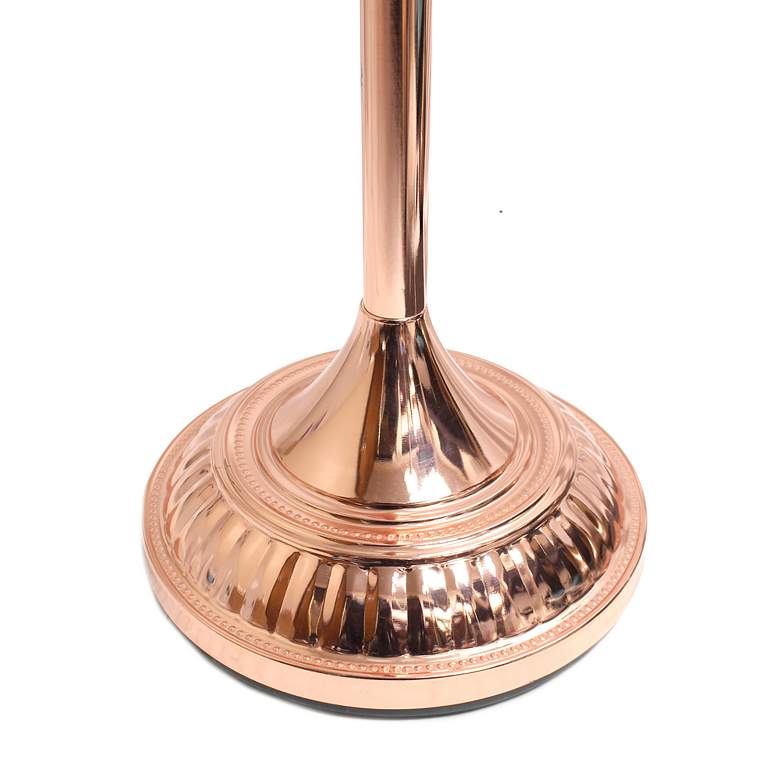 Image 7 Elegant Designs Rose Gold Metal Torchiere Floor Lamp more views