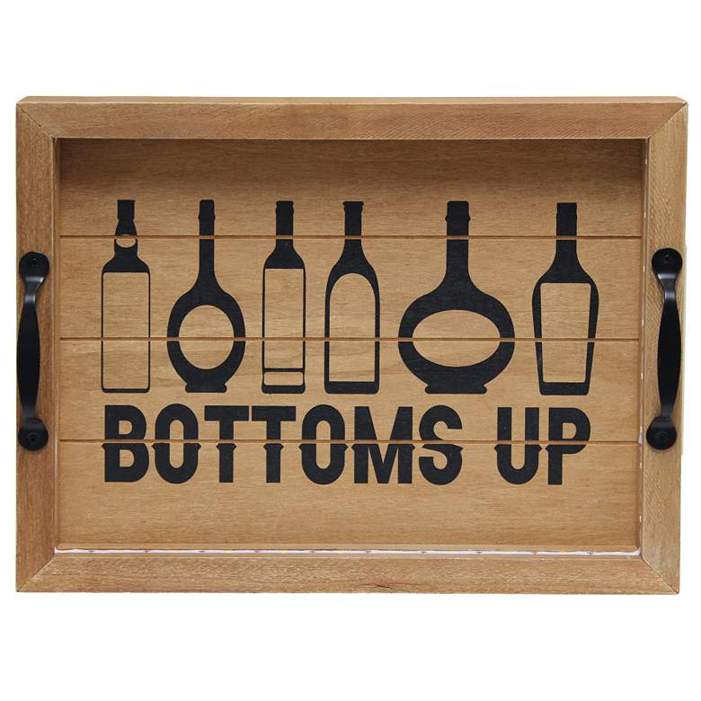 Image 1 Elegant Designs Salento LED Serving Tray "Bottoms Up", Natural