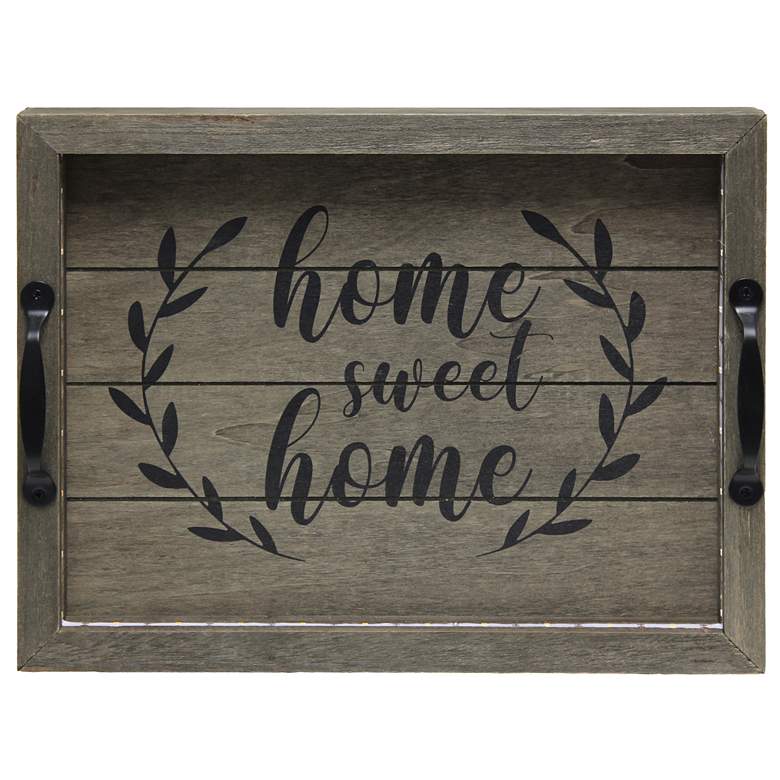 Image 1 Elegant Designs Salento LED Serving Tray "Home Sweet Home", Rusti