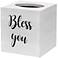Elegant Designs Tissue Box Cover with "Bless You" in White, White