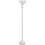 Elegant Designs White Metal Torchiere Floor Lamp