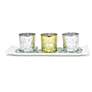 Elegant Designs Winter Wonderland Candle Set of 3, Silver and Gold