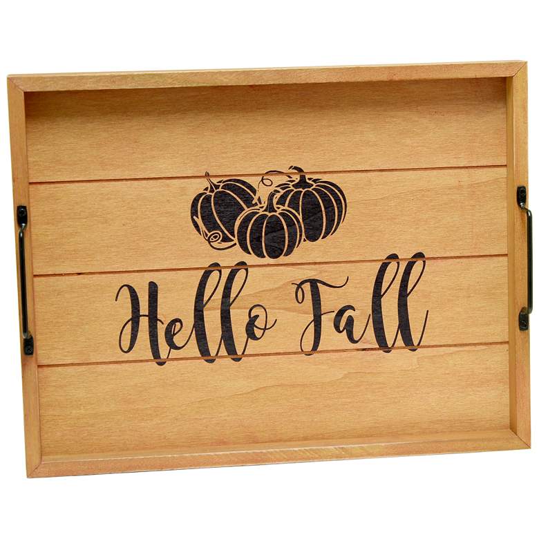 Image 1 Elegant Designs Wood Serving Tray, 15.50" x 12","Hello Fall&