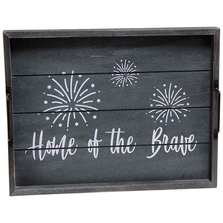 Image 1 Elegant Designs Wood Serving Tray, 15.50" x 12","Home of the