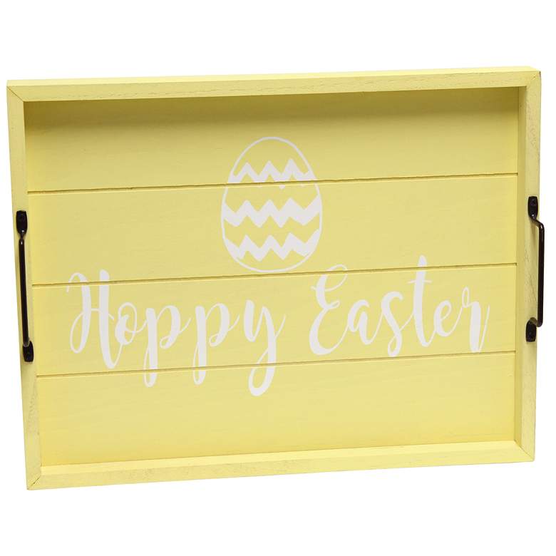 Image 1 Elegant Designs Wood Serving Tray, 15.50" x 12","Hoppy Easte