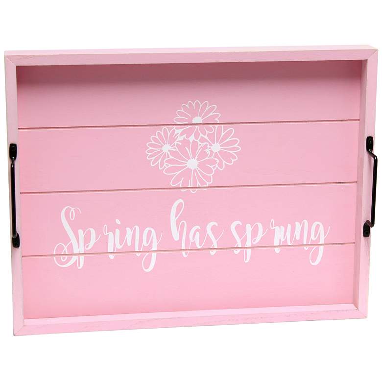Image 1 Elegant Designs Wood Serving Tray, 15.50" x 12","Spring Has