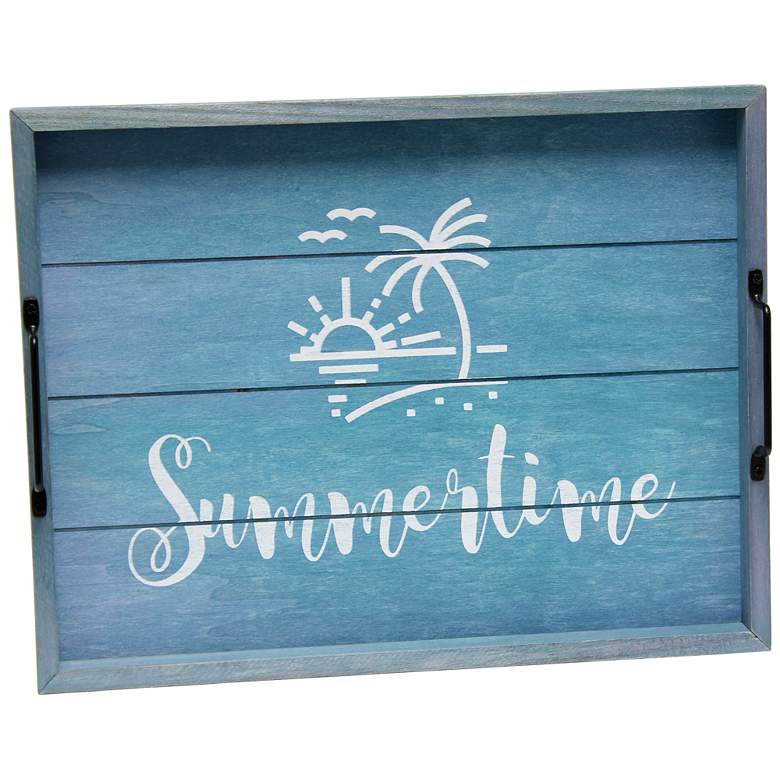Image 1 Elegant Designs Wood Serving Tray, 15.50" x 12","Summertime&