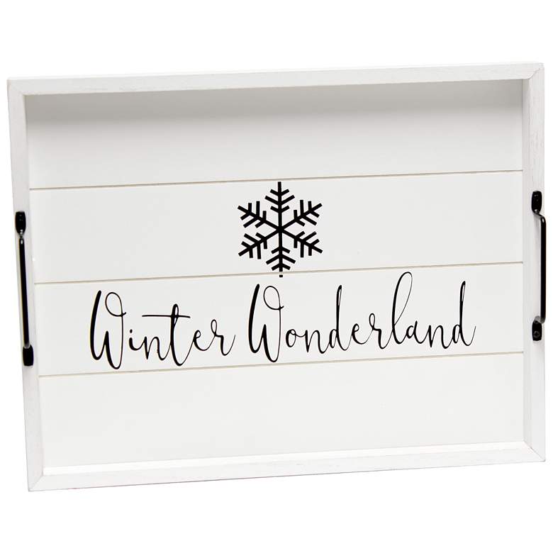 Image 1 Elegant Designs Wood Serving Tray, 15.50" x 12","Winter Wond