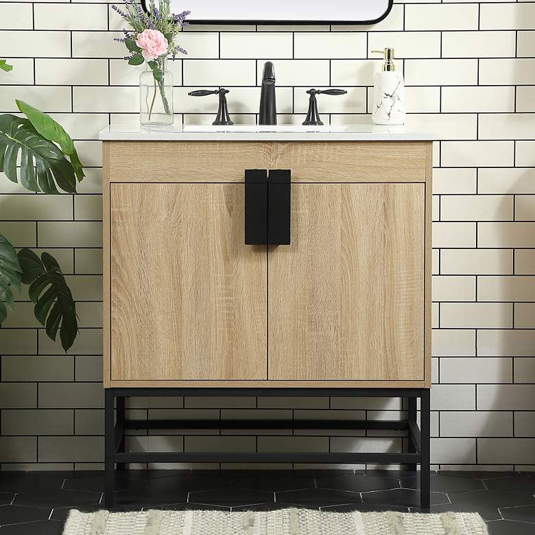 Image 1 Elegant Eugene 30 In. Bathroom Vanity In Mango Wood