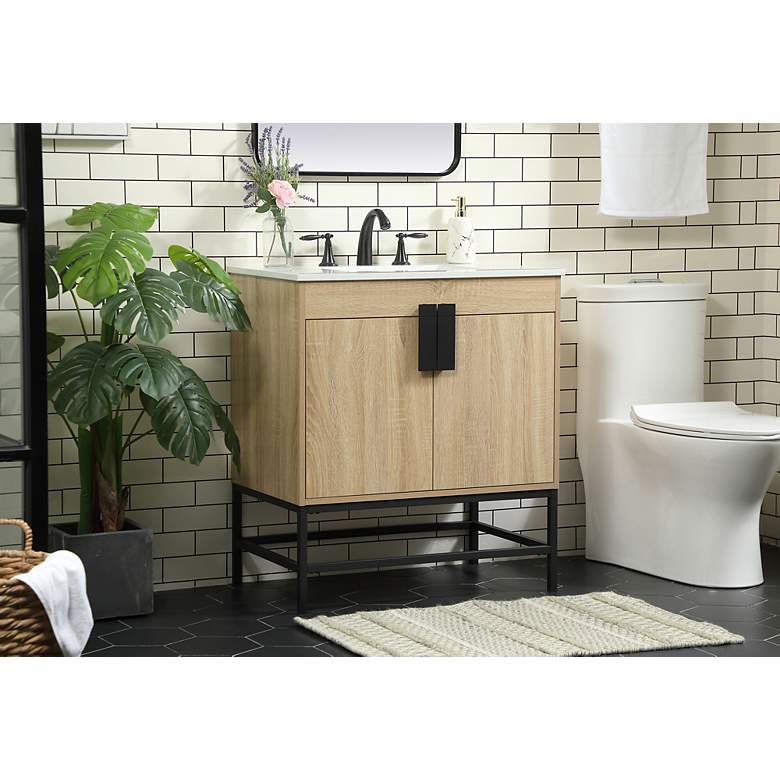 Image 3 Elegant Eugene 30 In. Bathroom Vanity In Mango Wood more views