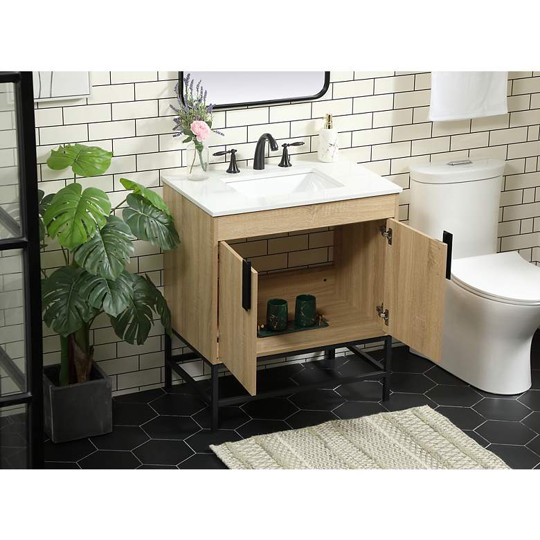 Image 4 Elegant Eugene 30 In. Bathroom Vanity In Mango Wood more views
