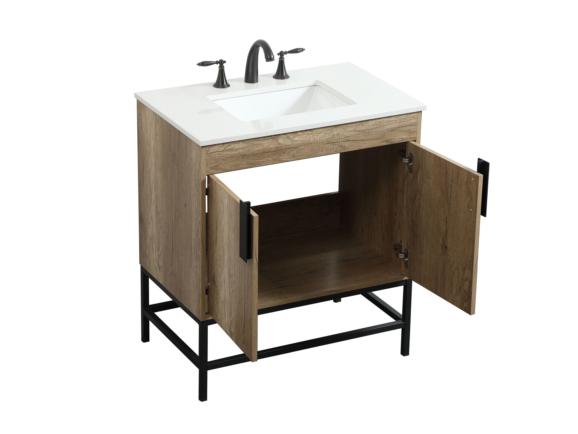 Elegant Eugene 30 In. Bathroom Vanity In Natural Oak