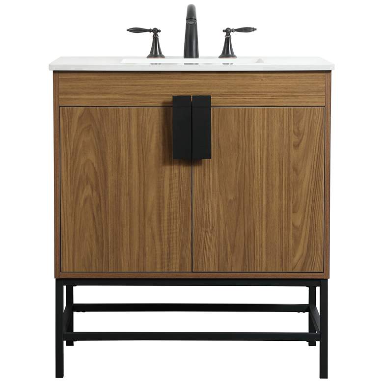 Image 1 Elegant Eugene 30 In. Bathroom Vanity In Walnut Brown