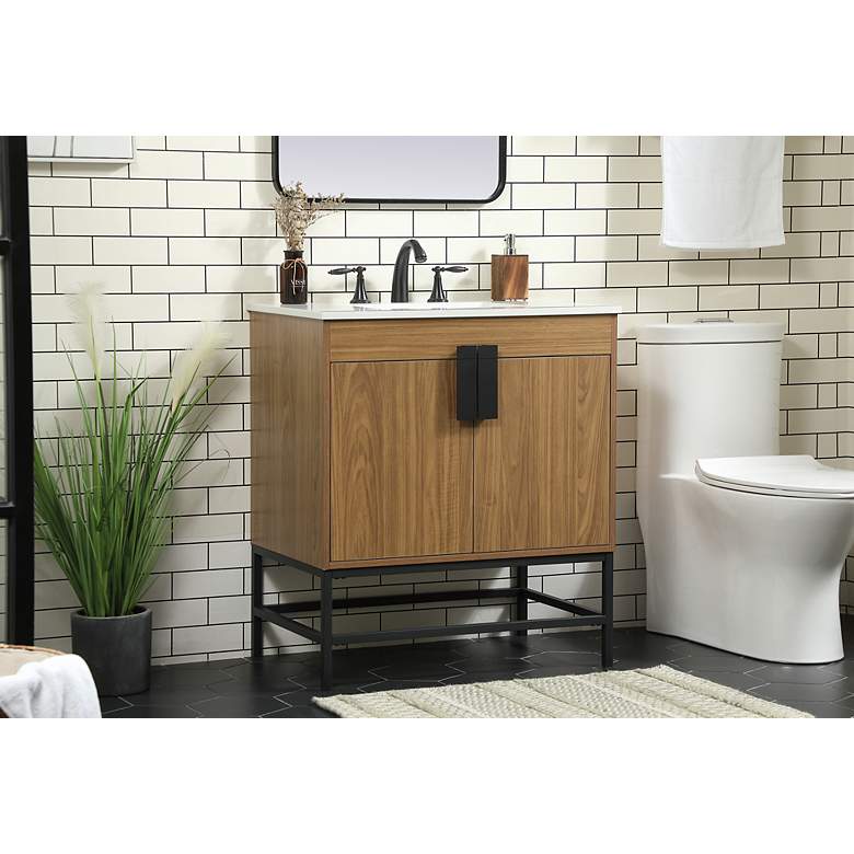 Image 3 Elegant Eugene 30 In. Bathroom Vanity In Walnut Brown more views