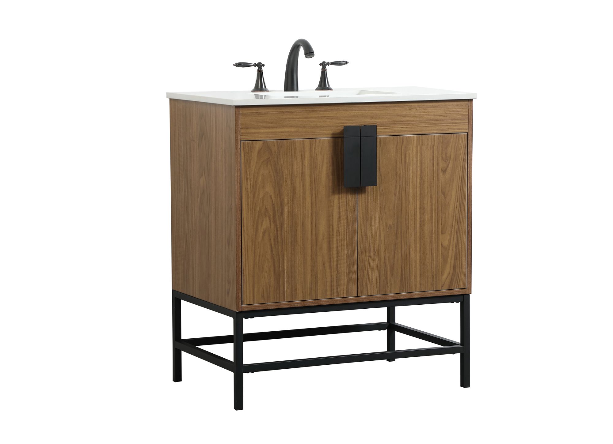 Elegant Eugene 30 In. Bathroom Vanity In Walnut Brown