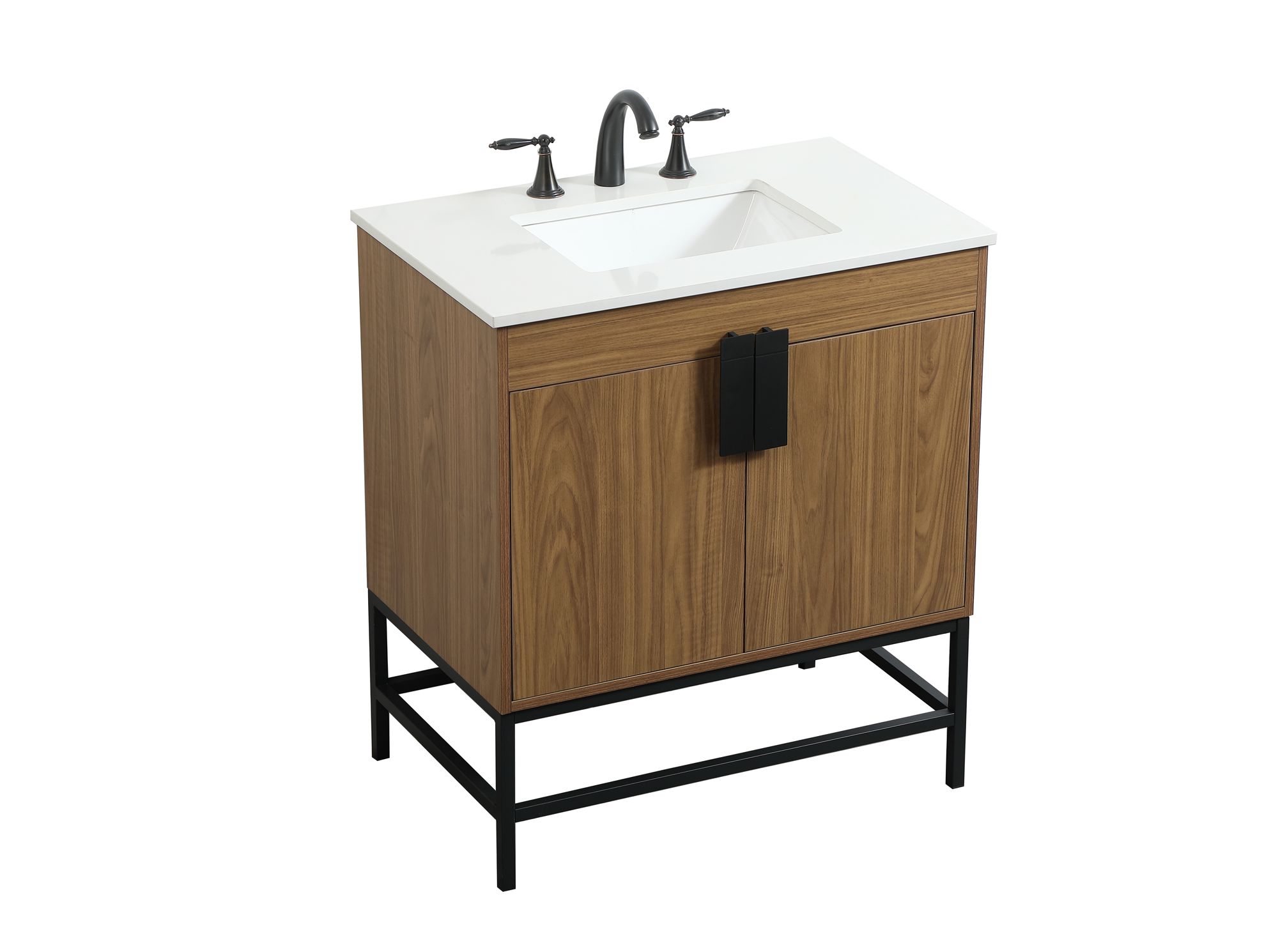 Elegant Eugene 30 In. Bathroom Vanity In Walnut Brown