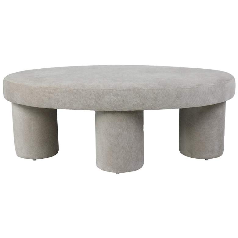 Image 1 Elegant Fabric Upholstered Table, Grey