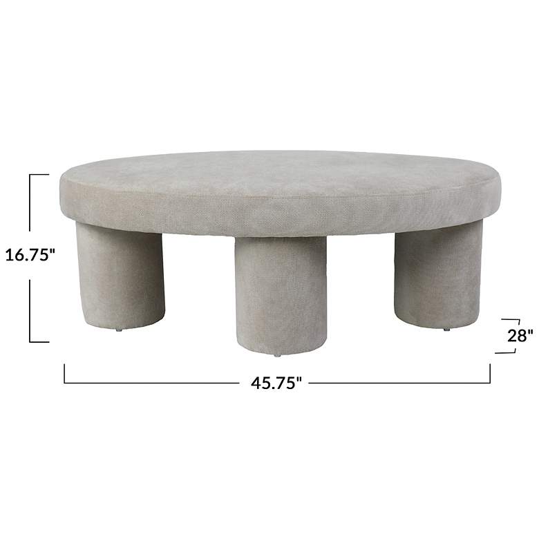Image 2 Elegant Fabric Upholstered Table, Grey more views
