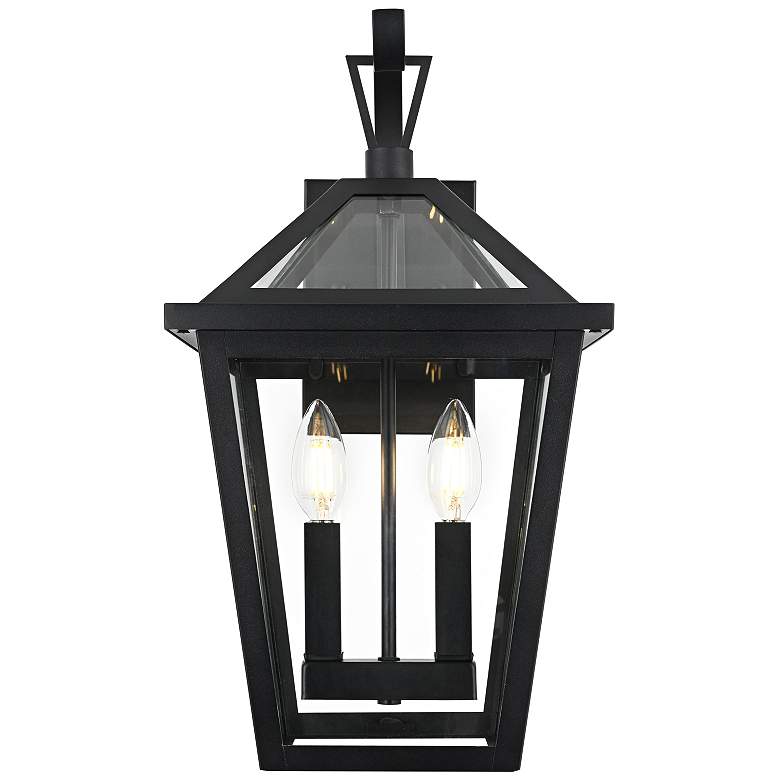 Image 2 Elegant Frankford 10 Inch Outdoor Wall Sconce in Black