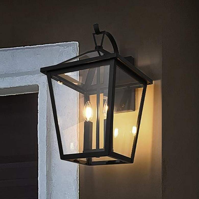 Image 1 Elegant Frankford 10 Inch Outdoor Wall Sconce in Black