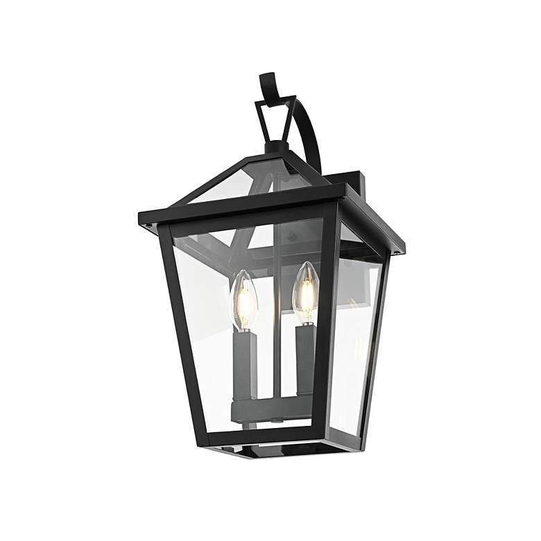 Image 4 Elegant Frankford 10 Inch Outdoor Wall Sconce in Black more views
