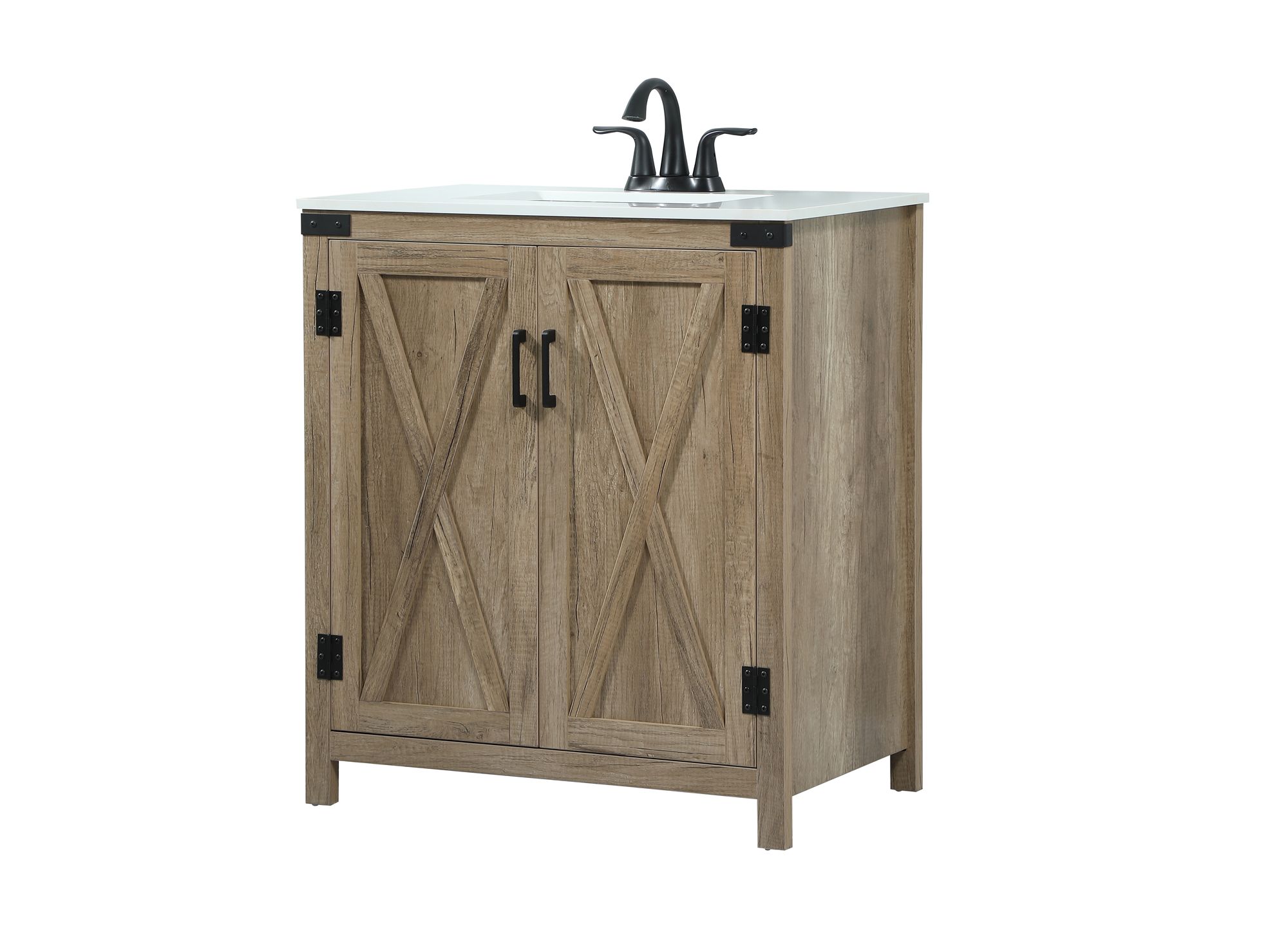 Elegant Grant 30 In. Bathroom Vanity In Natural Oak