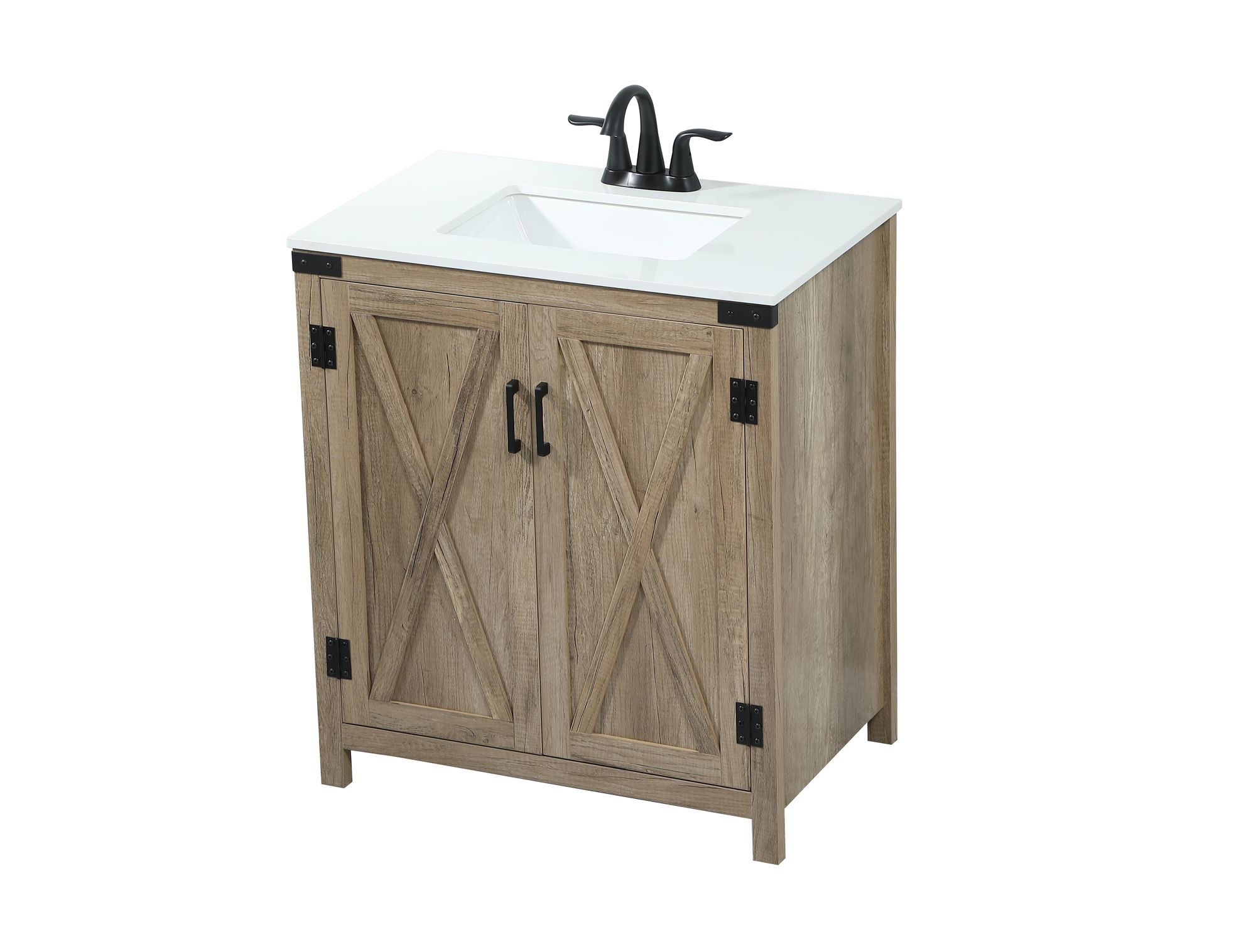 Elegant Grant 30 In. Bathroom Vanity In Natural Oak