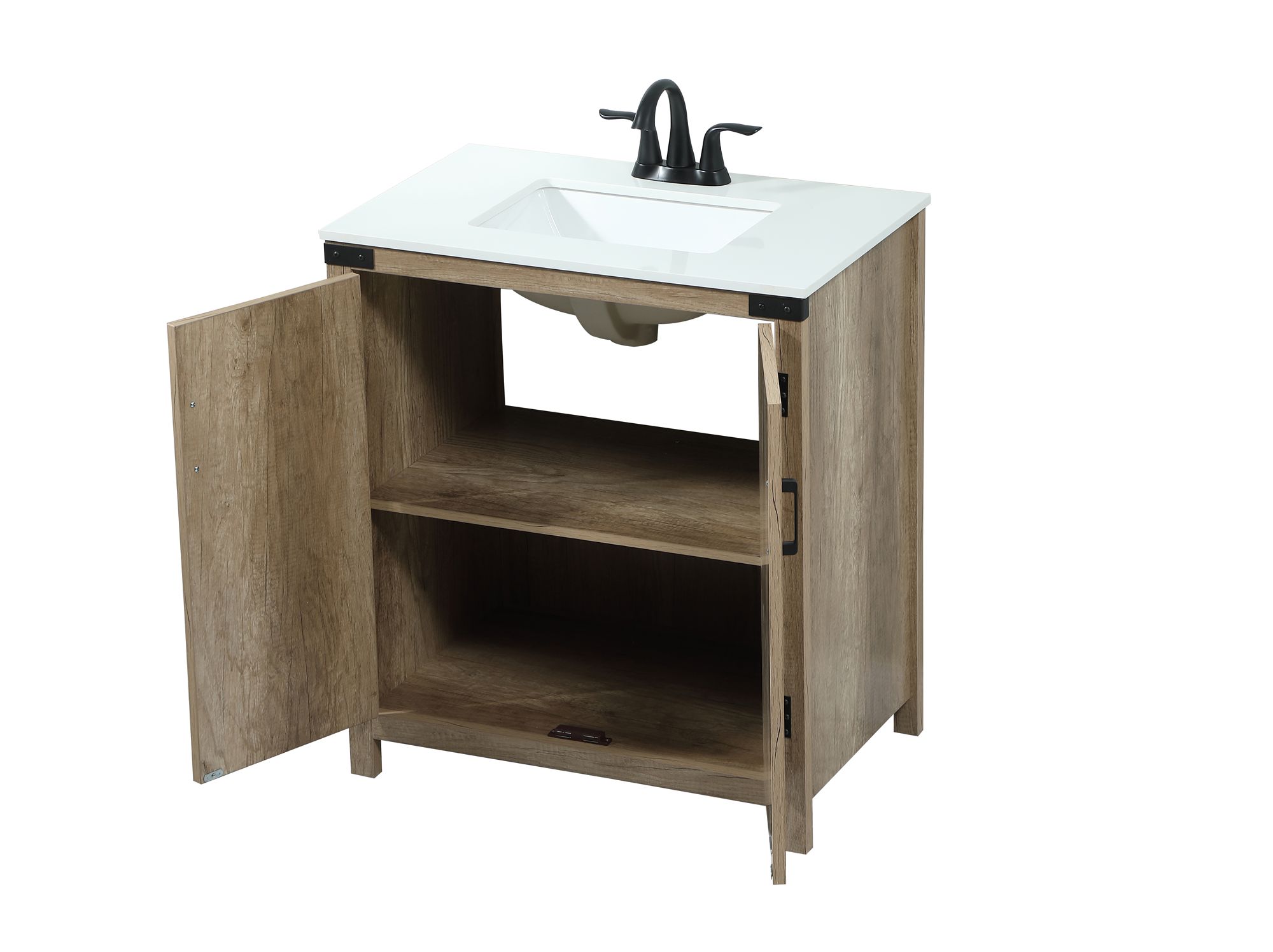 Elegant Grant 30 In. Bathroom Vanity In Natural Oak
