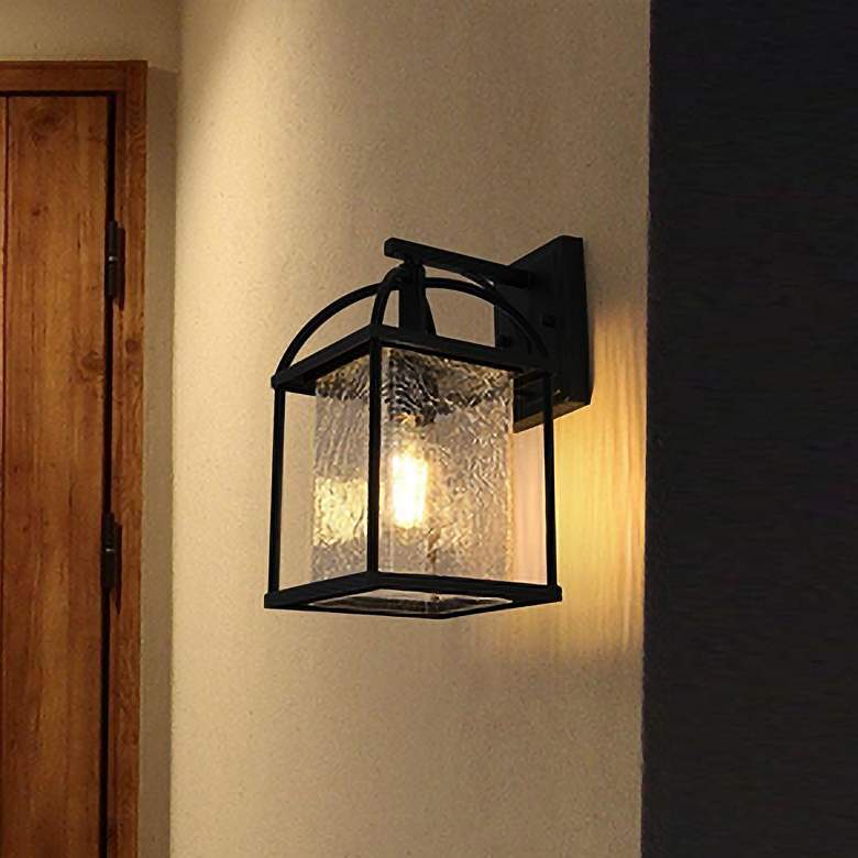 Image 1 Elegant Gratz 7 Inch Outdoor Wall Sconce in Black