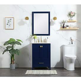 Image5 of Elegant Irene 24 In. Bathroom Vanity In Blue more views