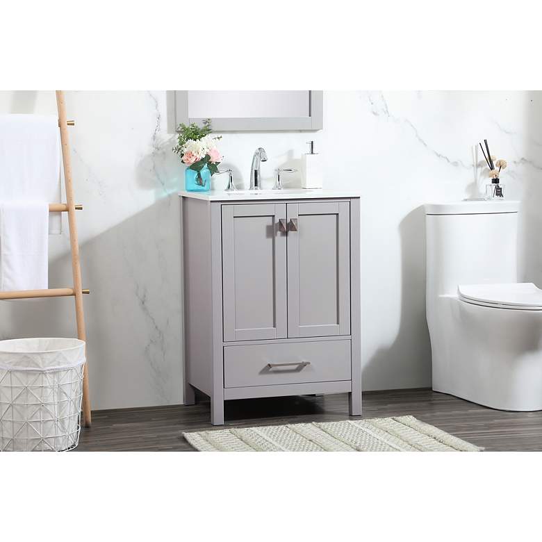 Image 3 Elegant Irene 24 In. Bathroom Vanity In Grey more views