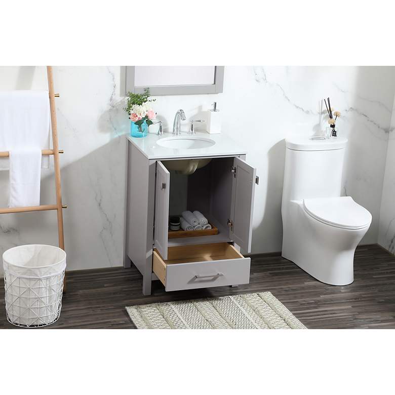Image 4 Elegant Irene 24 In. Bathroom Vanity In Grey more views