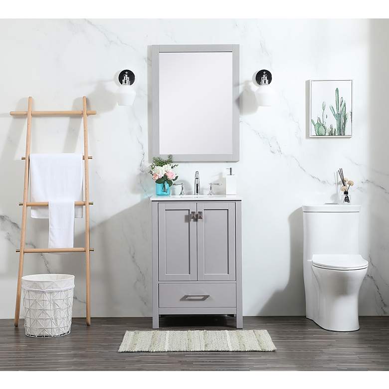 Image 5 Elegant Irene 24 In. Bathroom Vanity In Grey more views
