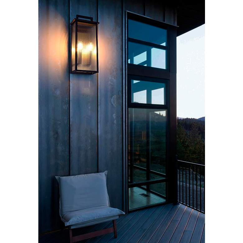 Image 7 Elegant Kannon 8.5 inch Outdoor Wall Sconce in Black more views