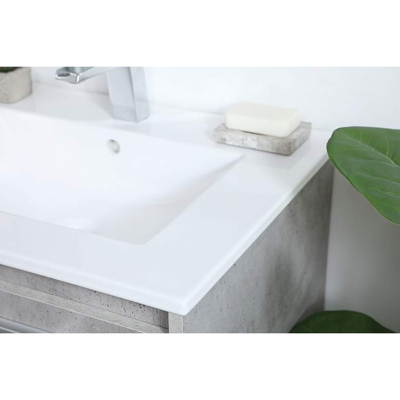 Image 5 Elegant Kasper 24 In. Bathroom Floating Vanity in Concrete Grey more views