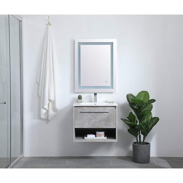 Image 7 Elegant Kasper 24 In. Bathroom Floating Vanity in Concrete Grey more views
