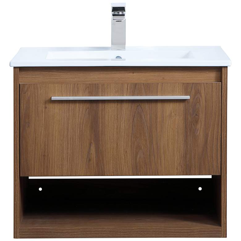 Image 1 Elegant Kasper 24 In. Bathroom Floating Vanity in Walnut Brown