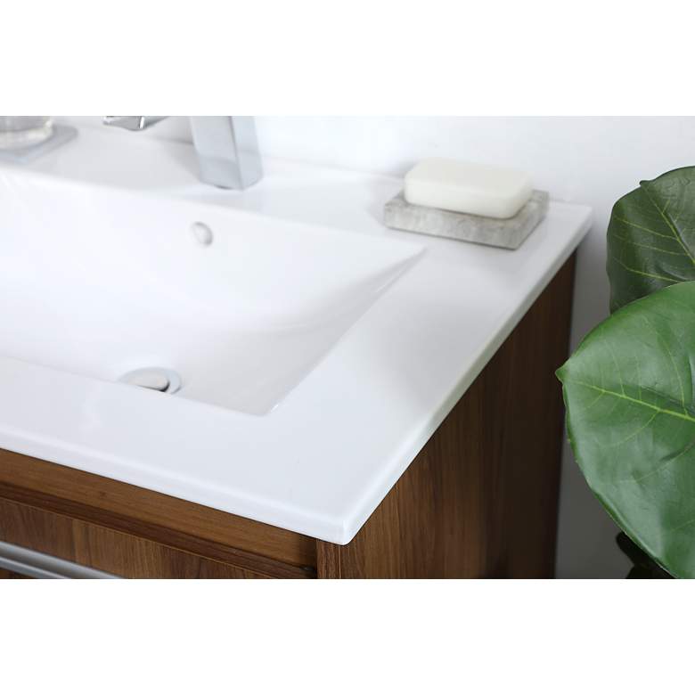 Image 5 Elegant Kasper 24 In. Bathroom Floating Vanity in Walnut Brown more views